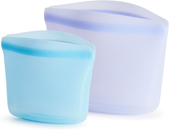 Stasher Premium Silicone Reusable Food Storage Bags, 2-Pack, Multi, Multi-Use Food Storage Bags, Lunch Bag, Travel Containers, BPA Free, Leak-free, Dishwasher-Safe, Eco-friendly