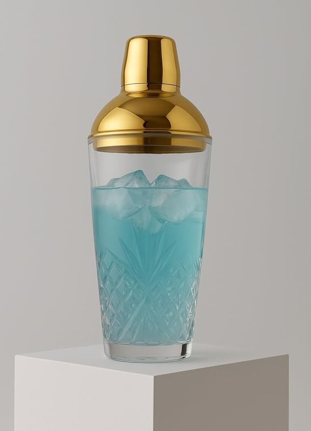 Godinger Dublin Cocktail Shaker, Martini Shaker, 17oz (Gold)