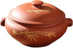 Ceramic Steam Cooker, Stew Pot Clay Casserole Zisha Steamer Ceramics Stovetop with Cover, Household Steam Pot for Chicken Soup, Vegetables and Corn or Cook Fitness Food,900ML