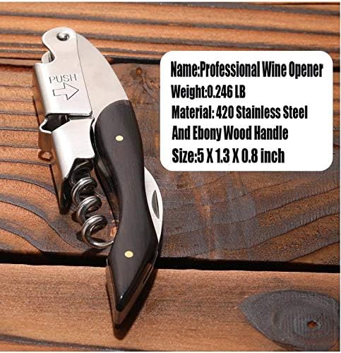 Professional Waiter Corkscrew Wine Key for Bartenders Set of 3,With Long Rosewood Handle Stainless Steel Handle Wine Opener for Bar Restaurant Waiters, Sommelier, Bartend (Black Wood 3 Packs)