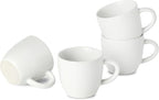 Hasense Ceramic 3 OZ Espresso Cups, Porcelain Espresso Demitasse Cups Set of 4 for Double shot, Lungo and Ristretto, Tiny Italian Expresso Shot Coffee Mugs for Home and Office, White