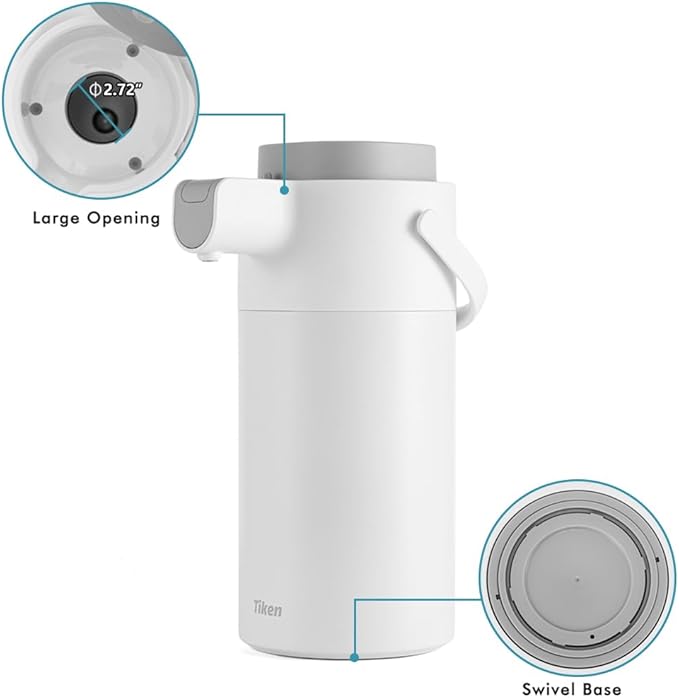 Airpot Coffee Dispenser with Pump - Coffee Carafes for Keeping Hot - Beverage Dispenser - 135oz/4L Thermal Coffee Carafe for Hot Liquids - Stainless Steel Insulated Coffee Thermos Carafe