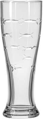 Rolf Glass School of Fish 16oz Beer Pilsner | Set of 2 | Craft Beer Glasses | Designed and engraved in the USA