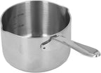 Butter Warmer, 0.5Qt/300ml Mini Milk Warmer Pot Stainless Steel Coffee Pots Saucepan Butter Melting Pot with Dual Pour Spout for Coffee Tea Soup Warming