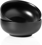 Kanwone Large Serving Bowls - 55 Ounce, Ceramic Salad Bowls, Pasta, Porcelain Soup Bowls, Set of 2, Serving Dishes for Entertaining, Microwave and Dishwasher Safe, Matte Black, Housewarming Gift