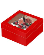 qiqee 12x12x6 Cake Box, 18 Sets Red Cake Box with Window ＆ 18 Sets 12" Red Cake Round Boards, 12inch Cake Containers