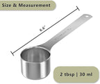 1PCS 2 Tablespoon(2tbsp, 30ml, 1/8cup) Coffee Scoop, Long Handle Measuring Spoon, Stainless Steel Scooper