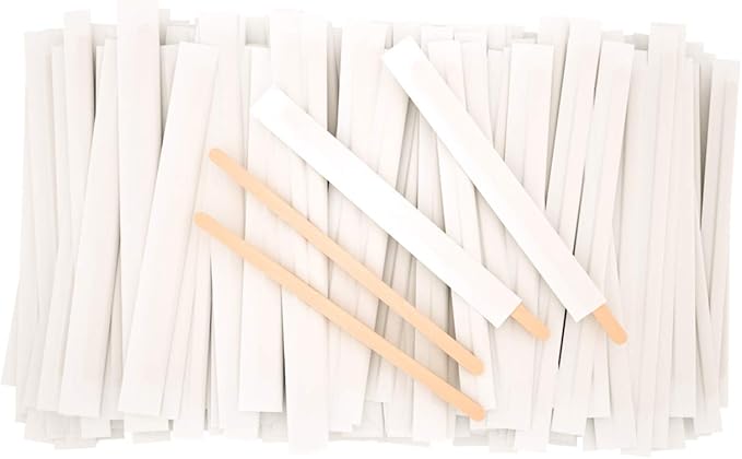 7.5 Inch 1000 Pcs Individually Wrapped Coffee Stirrers, Paper Wrapped Coffee Stir Sticks, Wrapped Stir Sticks, Tea and Hot Chocolate Gifts