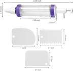 Dessert Decorating Syringe Set, Icing Dispenser Cupcake Filling Injector, 7 Icing Nozzles, 3 Cream Scrapers Frosting Making Dessert Cream Piping Syringe Nozzles Kits for Cake Cookies Decoration