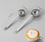 Premium Coffee Scoop Set, Set of 2, Metal Stainless Steel Long Handle Coffee Scoop, Measuring Coffee Spoons Contains 1 Tablespoon (15 ml) and 2 Tablespoons (30 ml) Spoon-Silver