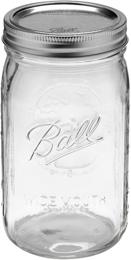 Ball Quart (32oz) Jar with Silver Lid, Wide Mouth, 1 Jar