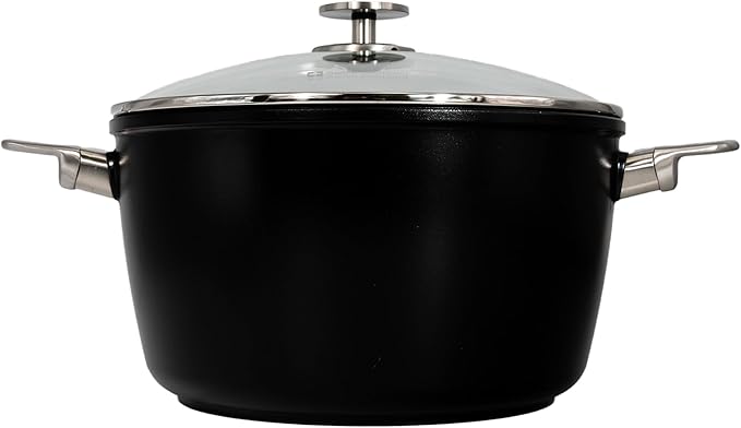 Swiss Diamond Nonstick Hybrid Ceramic and Diamond-Infused Stock Pots With Glass Lid, PFAS- and PFOA-free, Dishwasher & Oven Safe Up To 500 °F (8.5 Quart)