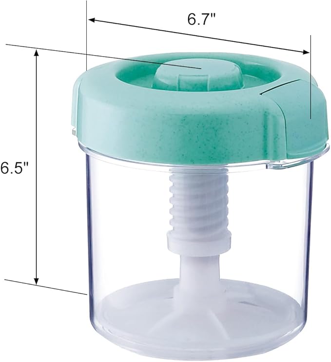 Instant Pickle Maker Vegetable Press Tsukemono Container Round Made in Japan BPA Free (Green 1.6L)