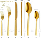 Home Haven Luxury Gold Silverware Set for 4, Heavy Duty Gold Flatware Set for 4, 18/10 Stainless Steel Cutlery Dishwasher Safe, Flatware for Special Occasions, Home & Restaurant Use (24 Pieces for 4)