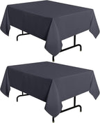 sancua 2 Pack Dark Grey Tablecloth 54 x 54 Inch, Stain and Wrinkle Resistant Square Table Cloth - Washable Polyester Table Cover for Dining Tables, Buffet Parties and Camping