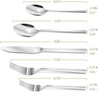 DEACORY Silverware Set Flatware Set Stainless Steel Cutlery Set Silver Mirror Finished Hexagon Handle 5 Pieces Service for 1