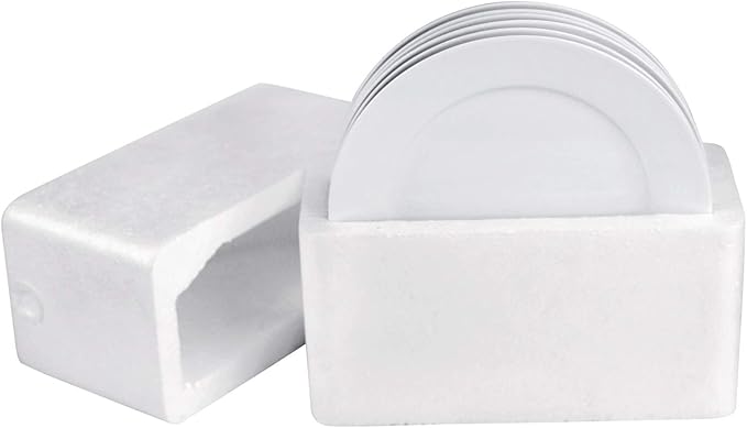 bestone 8 Inch Porcelain White Salad Plates Set, Porcelain Dessert/Salad Plate，Classic Round with Wide Rim, Lead-Free,Dishwasher, Microwave, Freezer, Oven Safe, for Everyday Use-Set of 6