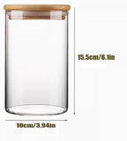 Glass Jars with Bamboo Lids 22OZ [Set of 6], Glass Canisters with Airtight Lids, Glass Food Storage Containers for Coffee, Sugar,Tea, Candies, Cookies,Best for Kitchen & Pantry