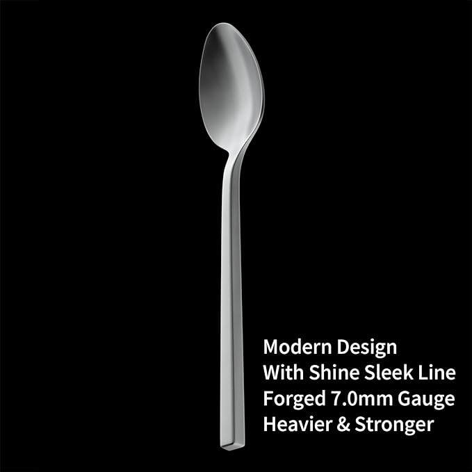 Alata Cube 20-Piece Forged Silverware Set Stainless Steel Flatware Set,Service for 4,Matte Satin Polished Cutlery Set,Dishwasher Safe