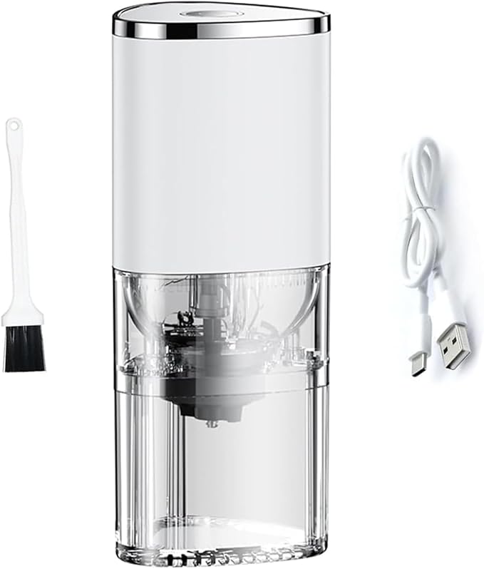 Basics Electric Coffee Grinder - Compact & Powerful Blade Grinder for Coffee Beans, Spices, and Herbs, white