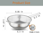Stainless Steel Basin Colander with Handle Kitchen Strainer, Resting Feet and Colander to Strain, Rinse, Fry, Steam or Cook Vegetables & Pasta & Wash fruits