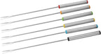 6-Piece Stainless Steel Fondue Sticks Set with Heat Resistant Handle for Cheese, Meat, Chocolate, Dessert, Roasting