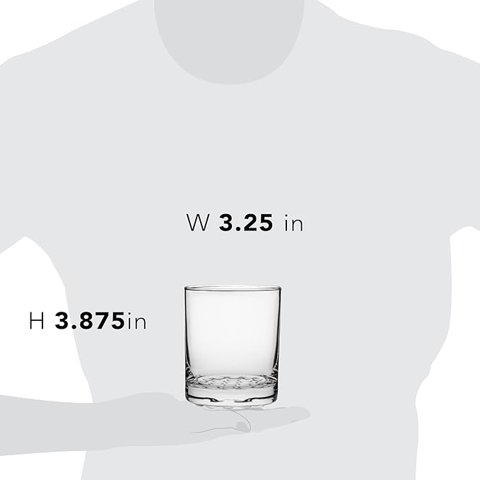 Libbey Chatham Rocks Glasses Set, Unique Glassware Drinking Glasses Set of 8, Ridged Bottom, Dishwasher Safe Glasses for Dinner Parties and More