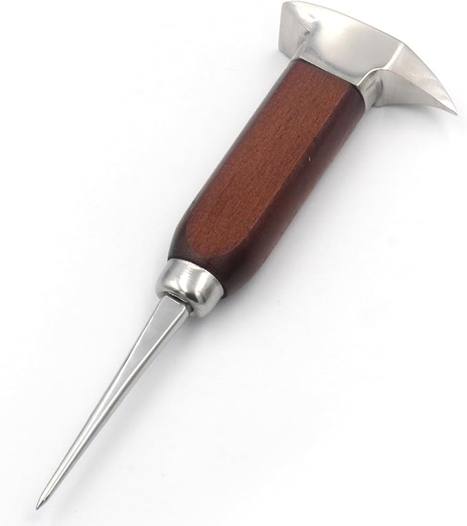 Ice Pick Stainless Steel, Ice Picks for Breaking Ice, Ice Pick with Wood Handle, Ice Picks for Kitchen, Bars, Bartender, Best Ice Carving Tools (short)