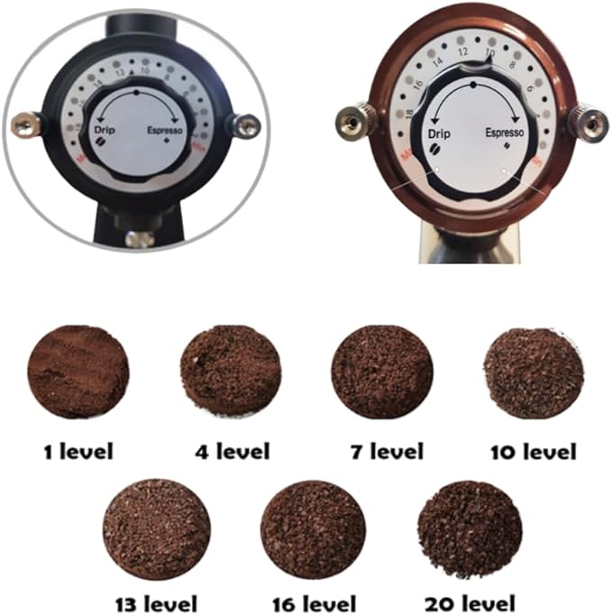 Urbanic 070s Electric Coffee Grinder (110~220v) / flat Titanium burr 60mm / 20 steps can be set (Black) / (Made in Korea)