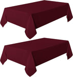 sancua 2 Pack Burgundy Tablecloth 54 x 78 Inch, Rectangle 4 Feet Table Cloth - Stain and Wrinkle Resistant Washable Polyester Table Cover for Dining Tables, Buffet Parties and Camping