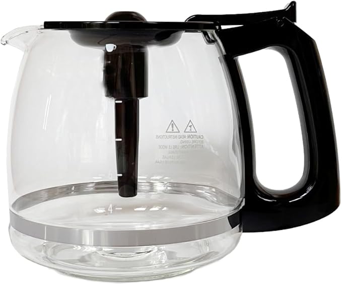 12 cup Replacement Coffee Carafe, Clear Glass, 12-Cup Capacity, Heat-Resistant, Compatible with Hamilton Beach Flex Brew Coffee Makers, Dishwasher Safe