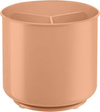 Rotating Extra Large Peach Plastic Utensil Holder Caddy with Sturdy No-Tip Weighted Base, Removable Divider, and Gripped Insert - Dishwasher Safe Kitchen Utensil Holder for Countertop