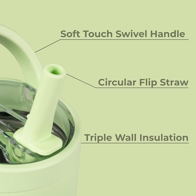 HydroJug Sport - Stainless Steel Tumbler with Straw, Vacuum Insulated, 20oz Leakproof Water Bottle, Ergonomic Design, Reusable, Dishwasher Safe, Rubber Base, Durable for Gym or Outdoors, Melon