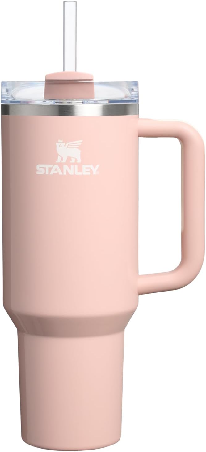 STANLEY Quencher H2.0 Tumbler with Handle and Straw 40 oz | Flowstate 3-Position Lid | Cup Holder Compatible for Travel | Insulated Stainless Steel Cup | BPA-Free | Peach Whip Gloss