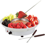 Fondue Pot Electric Set for Chocolate and Nacho Cheese, Chocolate Fondue Kit with Dipping Forks, Temperature Control, 9-ounce Detachable Bowl, Gift Set Date Night Idea Movie Night Game Night Gift Set