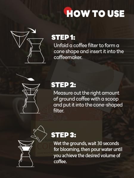 Pre-folded Natural Unbleached Coffee Filters - 50 Pack, Compatible with Pour-Over Coffee Makers