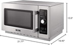 Midea Equipment 1034N0A Countertop Commercial Microwave Oven with Dial, 1000W, Stainless Steel, 1.2 CuFt