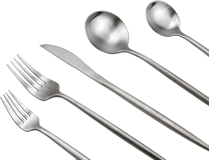 JASHII Luxury Flatware, Silverware Sets, 24-pieces Elegant Cute 18/10 Stainless Steel Silverware Set for Eating Home Kitchen Hotel Restaurant, Service Sets for 4 People, Dishwasher Safe