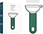 KITCHENDAO Swivel Vegetable Potato Peeler for Kitchen, Japanese Stainless Steel Sharp Blade, Heavy Duty Die-cast Construction Y Peeler, Built-in Eye Remover, Soft-touch Handle, Dishwasher Safe, Green
