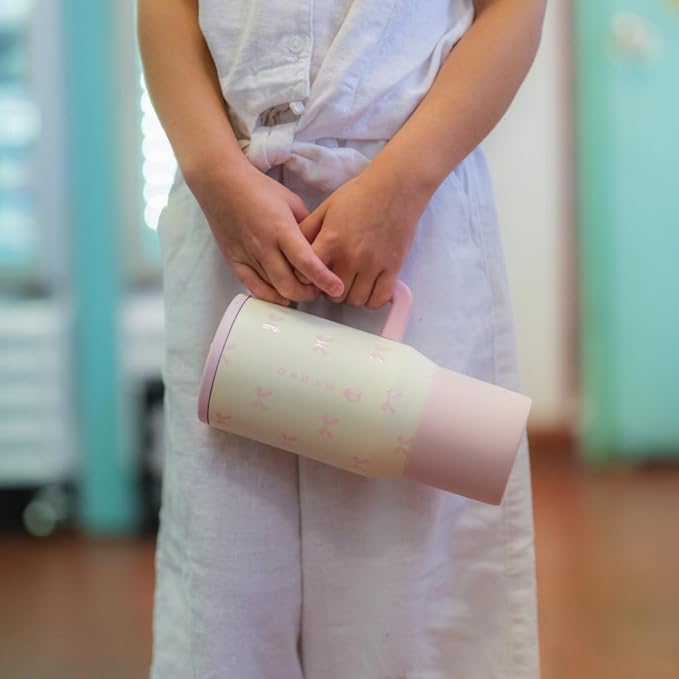 HydroJug Kids - 20 oz Insulated Kids Water Bottle with Flip Straw & Handle | Leak-Proof & Durable | Perfect for School, Sports, Lunch, Travel & Camp, Bows