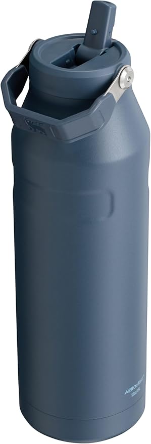 Stanley IceFlow Flip Straw 2.0 Water Bottle 50 OZ | Built-In Straw with Larger Opening | Lightweight & Leak-Resistant | Insulated Stainless Steel | BPA-Free | Navy