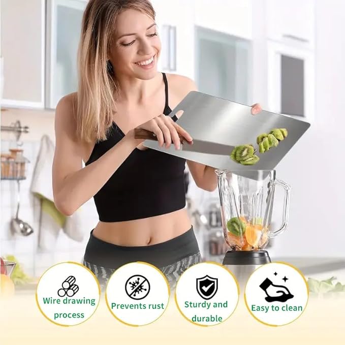 Katuchef Titanium Cutting Boards for Kitchen,Katu Chef Cutting Board,Double-Sided Food-Grade Pure Cut Titanium Chopping Board for Vegetables (11.4IN*7.9IN)