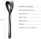 Black Demitasse Espresso Spoons, 5.5'' Mini Coffee Spoons, Set of 6, Stainless Steel, Dishwasher Safe