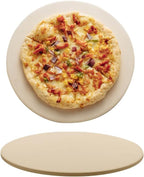 Pizza Stone for Oven and Grill, Heavy Duty Cordierite Baking Pan, Round Baking Stone for Bread, Cookie, 15 Inch