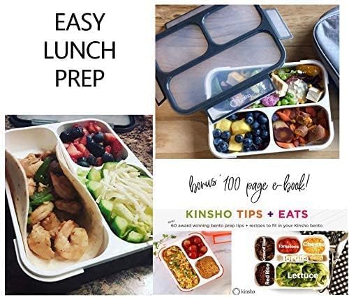 Bento Box with Insulated Lunch Bag and Ice Pack. Lunch Container with 3 Divided Leak-Resistant Compartments Perfect for Work or School, Adults Boys Kids, Black with Camo Bag