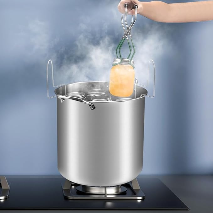 Stainless Steel 21.5QT Water Bath Canning Pot with Rack & Lid, Canning Supplies Starter Kit and 6 Pieces Canning Tools Set, Water bath Canner for Beginner