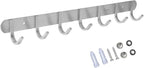 Towel Hook Rack Brushed Nickel 17-Inch Coat Hook Rail Wall Mounted with 7 Hooks, Durable Wall Hangers for Bedroom, Bathroom, Foyer, Hallway (304 Stainless Steel)