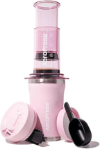AeroPress Go Plus, Small Portable Coffee Maker Kit, Travel, Camping & Office, All-in-One French Press, Pour-Over & Espresso-Style Manual Brewer, 2 Min Brew for Less Bitterness, More Flavor, Pink