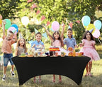 Utopia Kitchen 4FT Spandex Tablecloth [1 Pack, Black] 200 GSM Stretch, Fitted, Washable and Wrinkle Resistant Table Cloth Rectangle Cover for Trade Shows, Wedding, Parties [48Lx30Wx30H Inch]