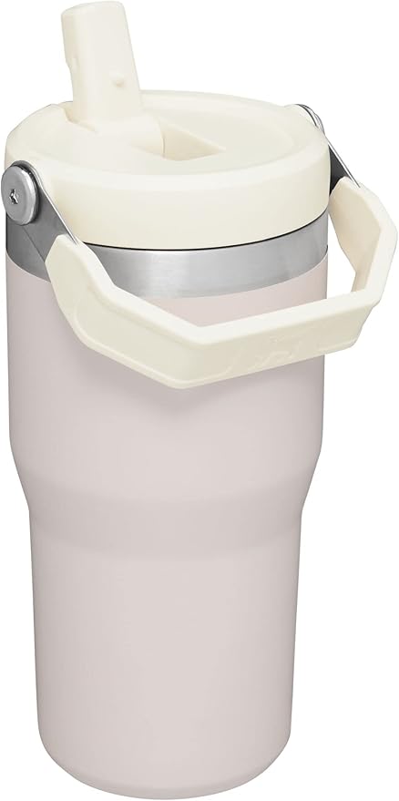 Stanley IceFlow Stainless Steel Tumbler with Straw - Vacuum Insulated Water Bottle for Home, Office or Car Reusable Cup Leak Resistant Flip Cold 12 Hours Iced 2 Days (Rose Quartz)